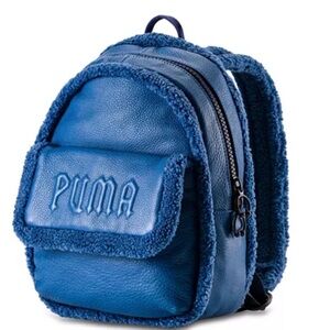 FENTY Puma x Rihanna Mini Faux-Sherpa Leather Backpack Cobalt Blue Vintage 2017